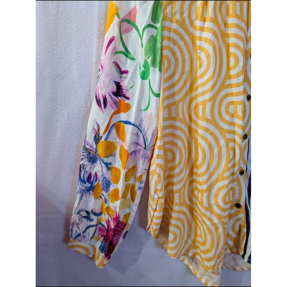 Maeve Anthropologie Mixed Print Button Down Women Sz S Multi Excellent Patchwork - Picture 5 of 14